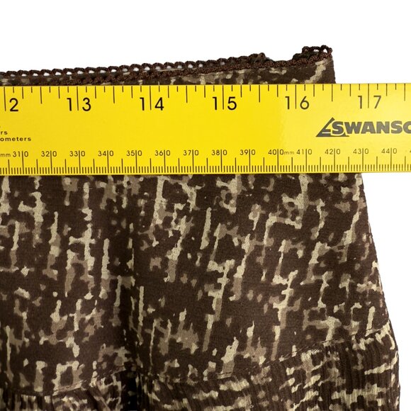 PENDLETON Brown & Cream Printed 100% Silk Pleated Skirt Women’s Size 14 - Picture 9 of 11